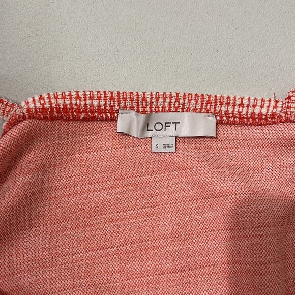 Loft Cropped Sweater Camisole Tank Top Size S Orange White Elastic Hem Beach - Picture 3 of 7